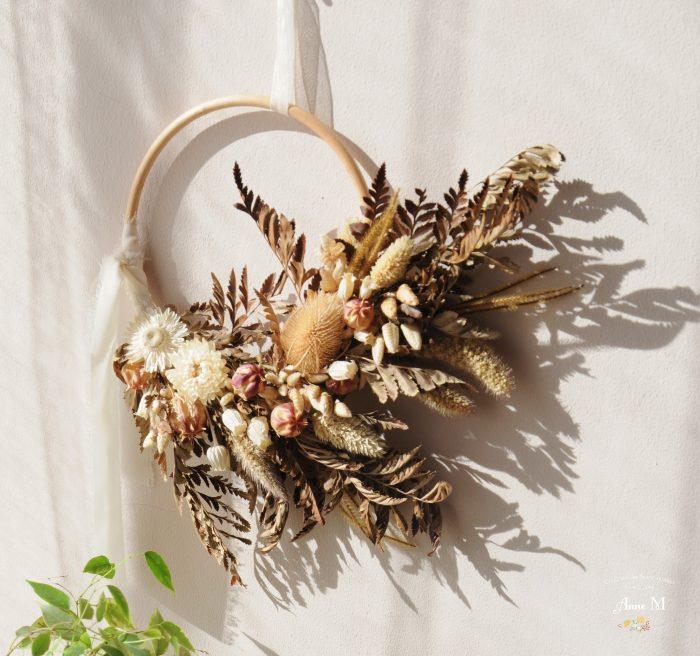 boutique en ligne de décoration en fleurs séchées couronne Fougères