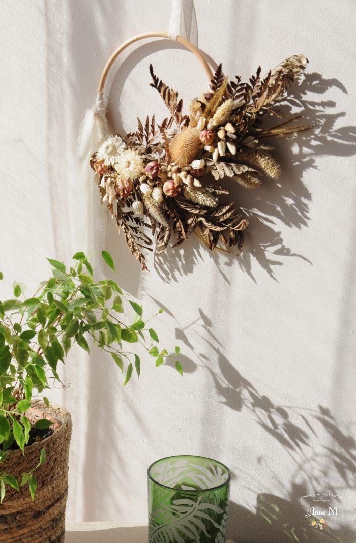 magasin en ligne de décoration en fleurs séchées couronne Fougères