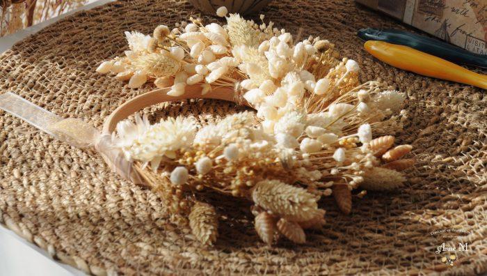 couronne de fleurs séchées Broom naturel pour décoration champêtre