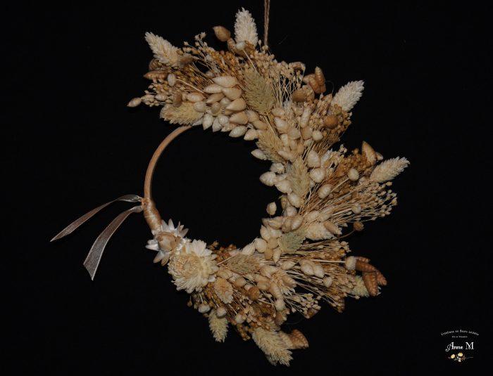 couronne de fleurs séchées Broom naturel pour décoration intérieure