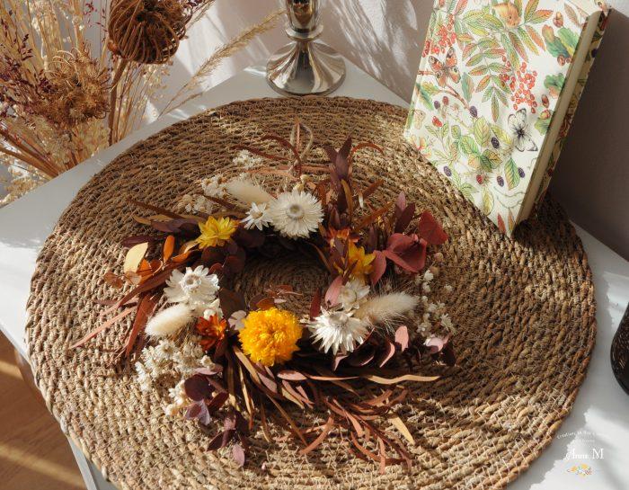couronne de fleurs séchées Marcela décoration salon chambre