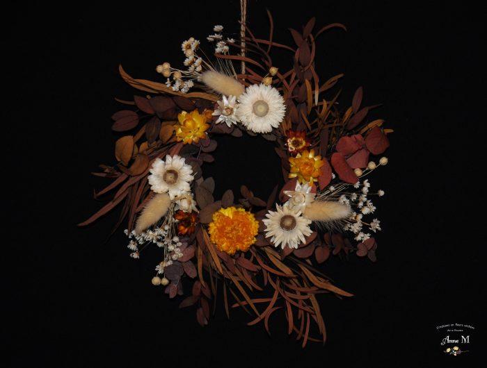 couronne de fleurs séchées Marcela pour décoration intérieure