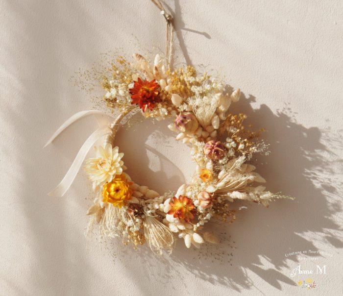 boutique en ligne de décoration en fleurs séchées couronne Agrostis