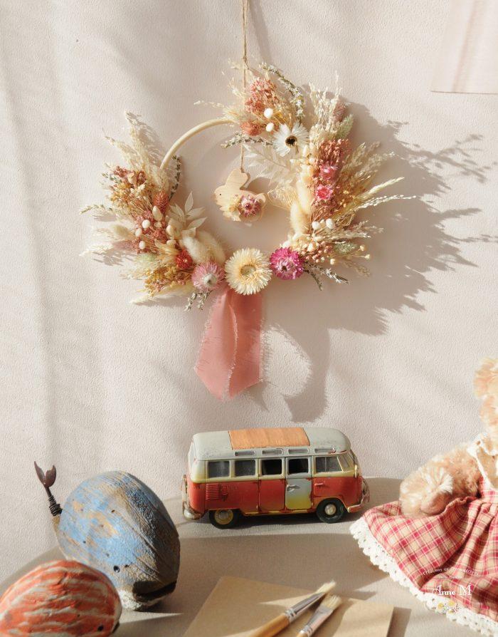 magasin en ligne de décoration en fleurs séchées couronne pour chambre enfant Pays imaginaire