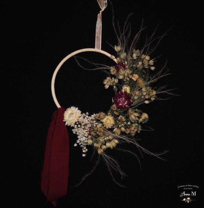couronne de fleurs séchées Astrance pour décoration intérieure