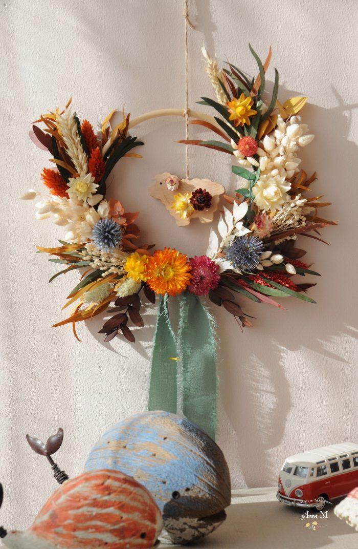 magasin en ligne de décoration en fleurs séchées couronne pour chambre enfant Forêt enchantée