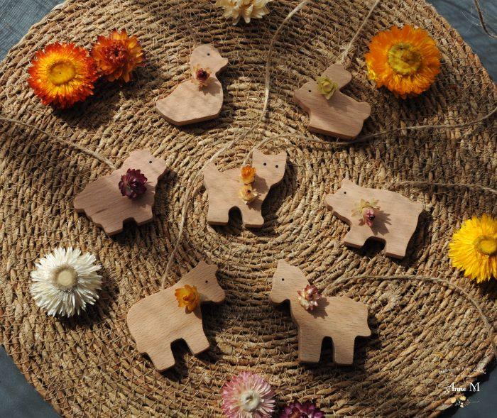 couronne de fleurs séchées pour chambre enfant