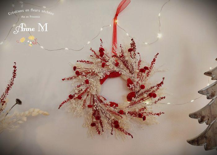 couronne de fleurs séchées Amarelino décoration de Noël
