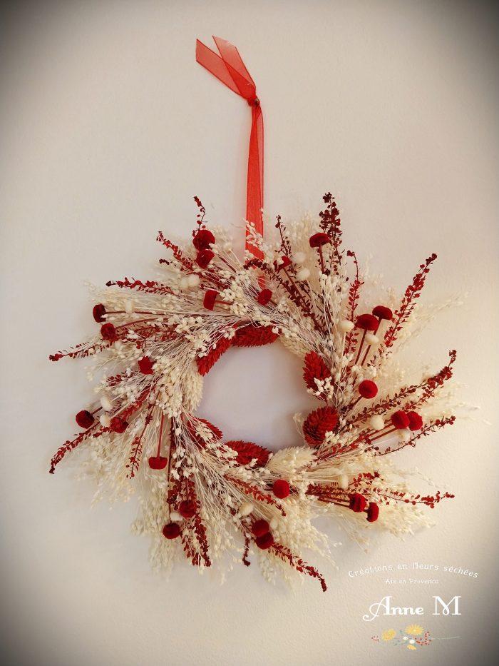 couronne de fleurs séchées et stabilisées Amarelino