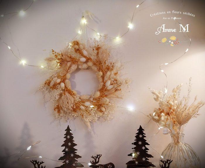 couronne de fleurs séchées Florentiner esprit de Noël