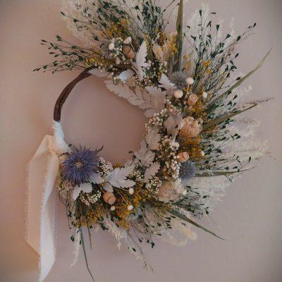 Couronne de fleurs séchées Chardons