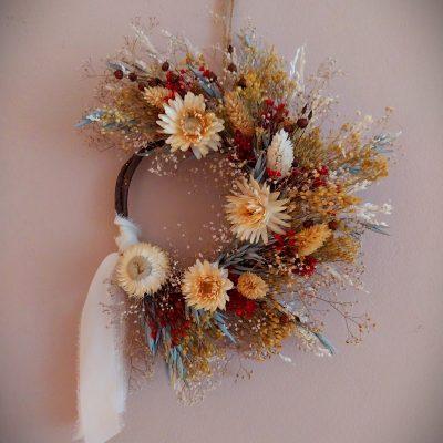 Couronne de fleurs séchées Gypso