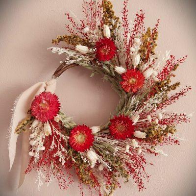 Couronne de fleurs séchées Caspia