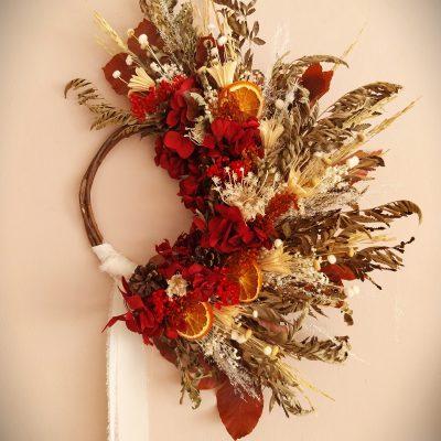 Couronne de fleurs séchées Fleur de riz