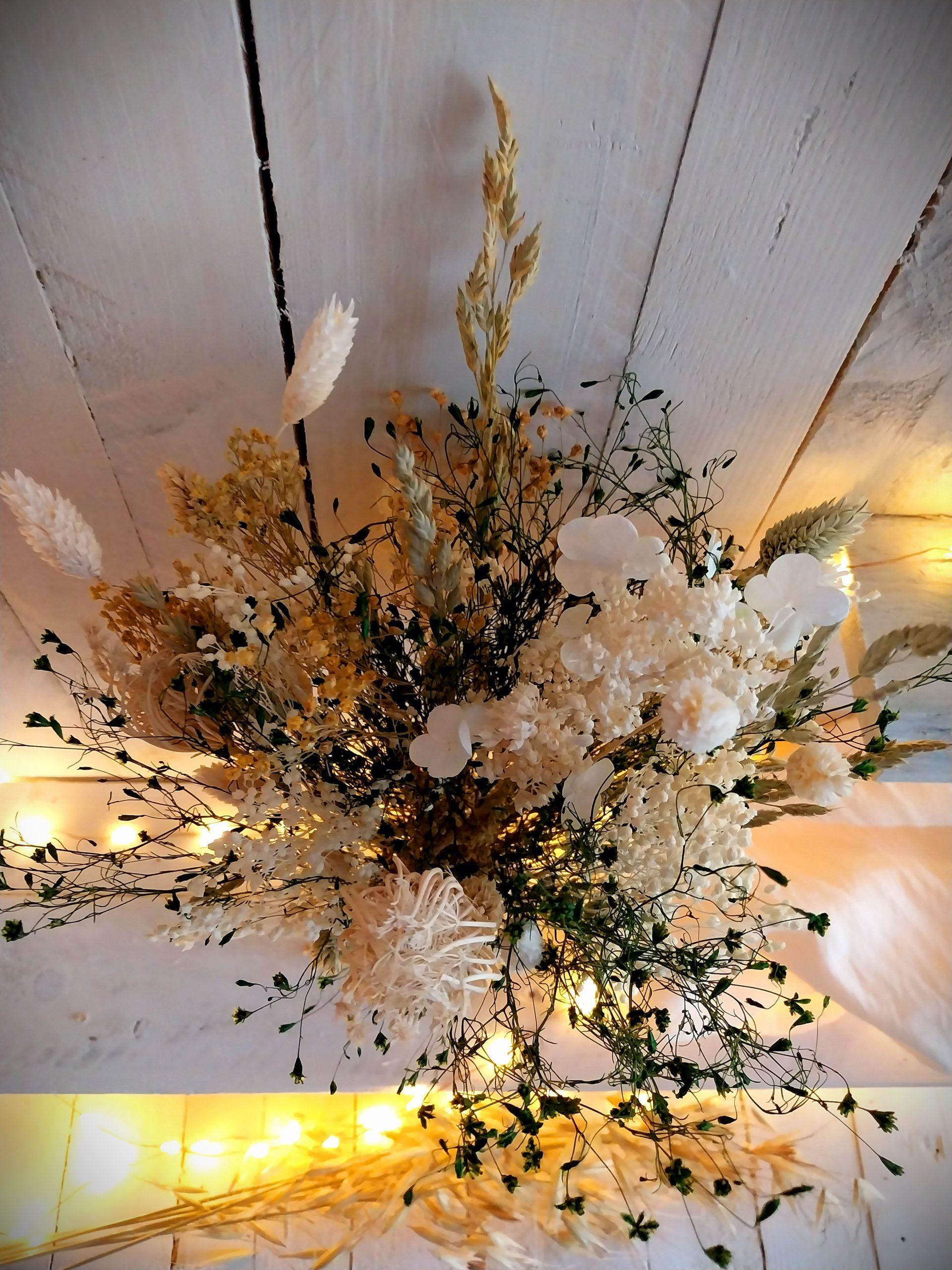 Bouquet de fleurs séchées Fenouilavec son vase