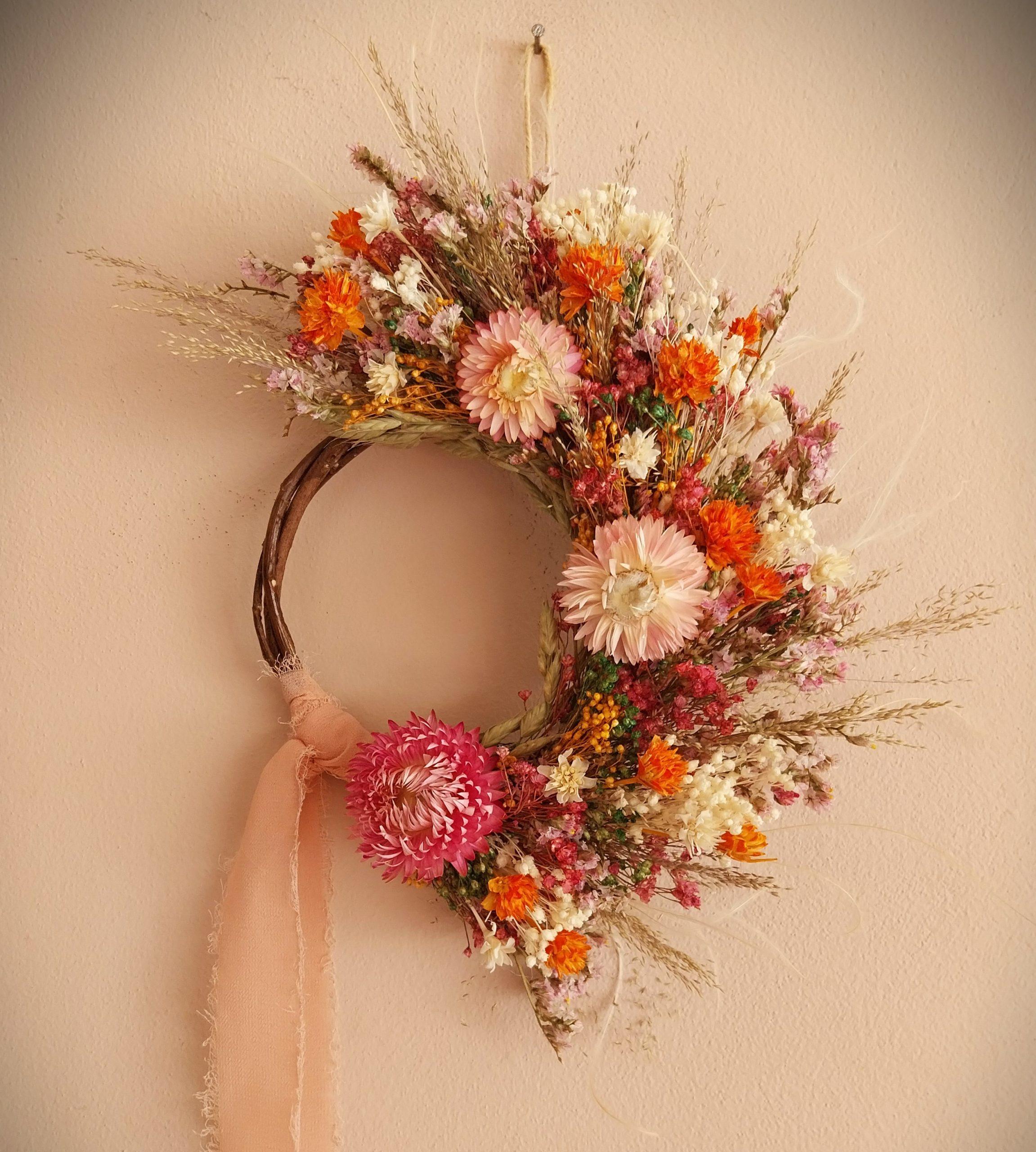 couronne de fleurs séchées Hill flower