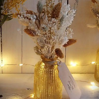 Petit bouquet de fleurs séchées Solidago Jaune