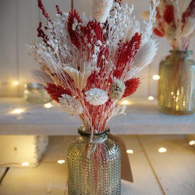 Petit bouquet de fleurs séchées Solidago Rouge