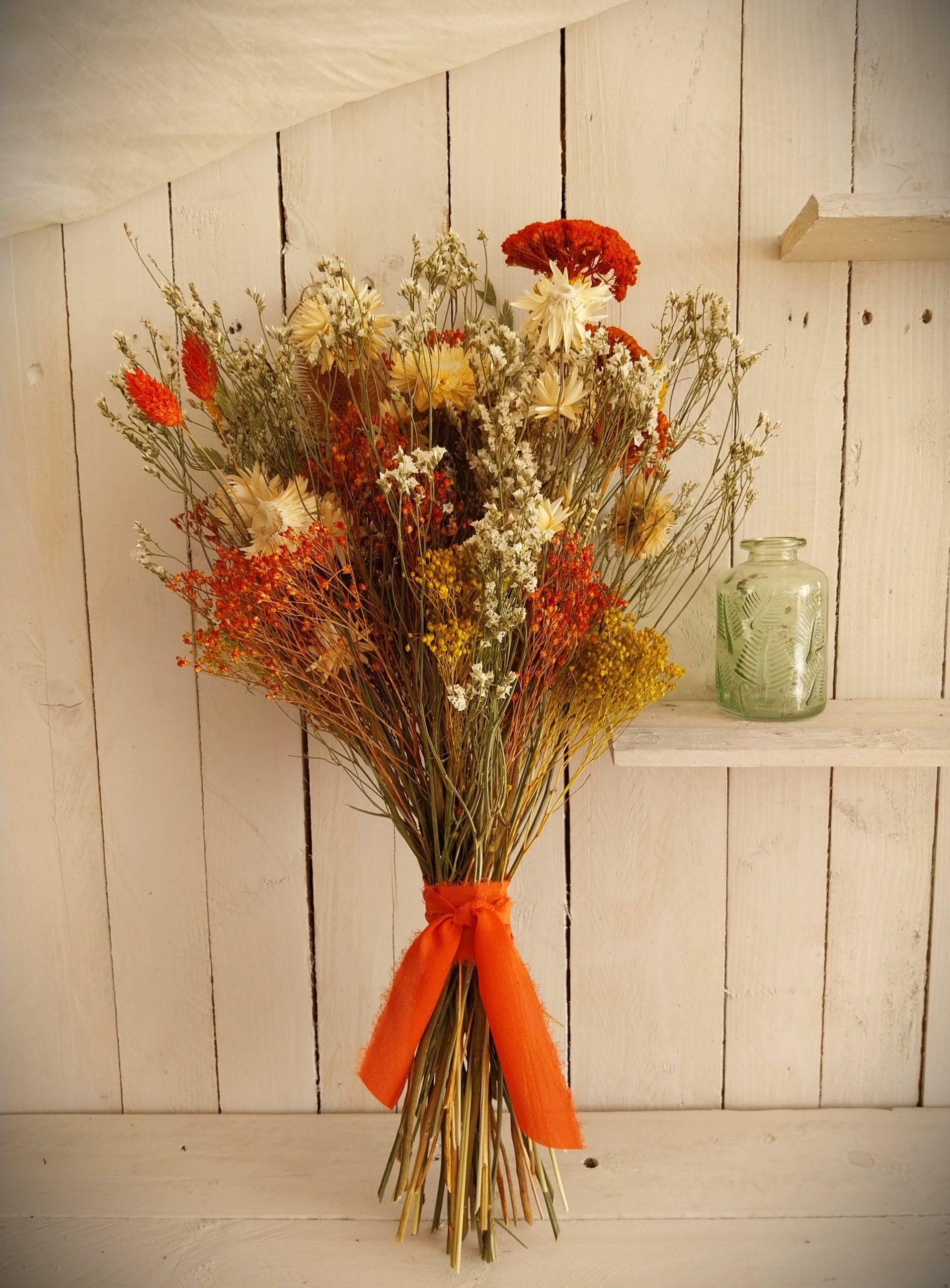 Grand bouquet de fleurs séchées Achillée