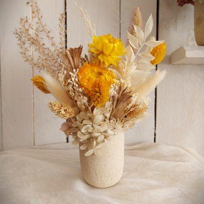 Petit pot fleuri Hely jaune