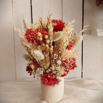 Petit pot fleuri Hely rouge