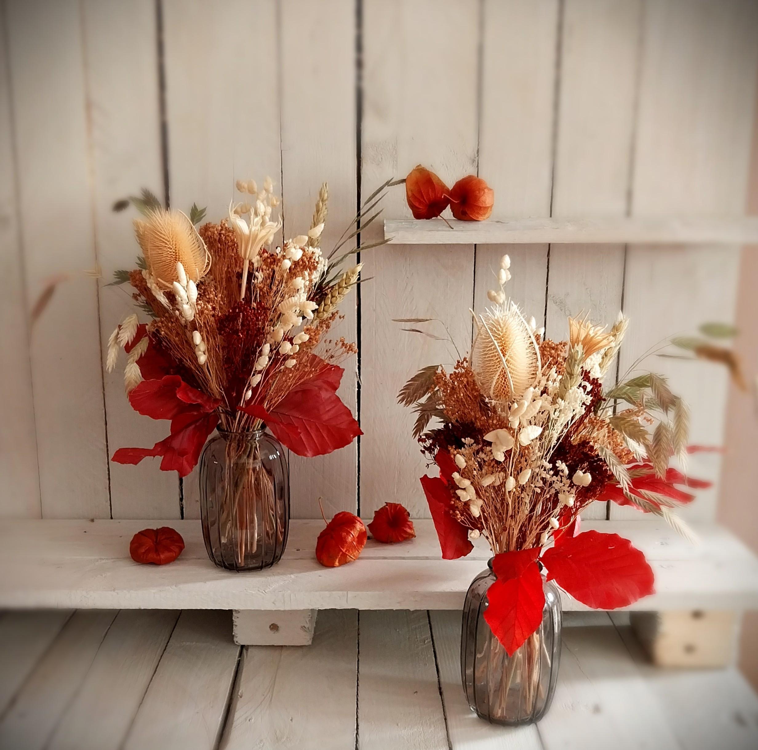 Bouquets de fleurs séchées et stabilisées Hêtre rouge