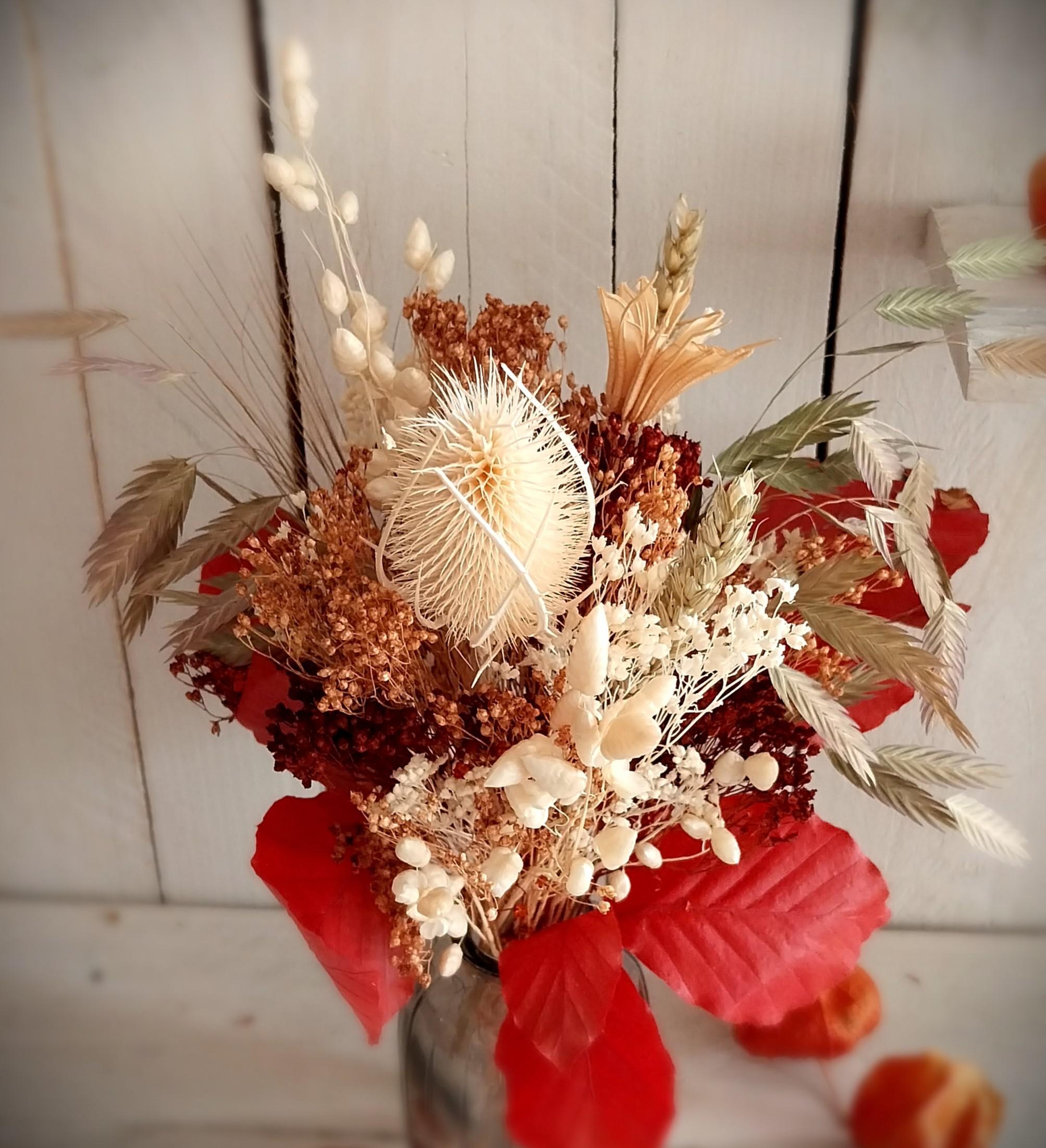 Bouquet de fleurs séchées automnal Hêtre rouge